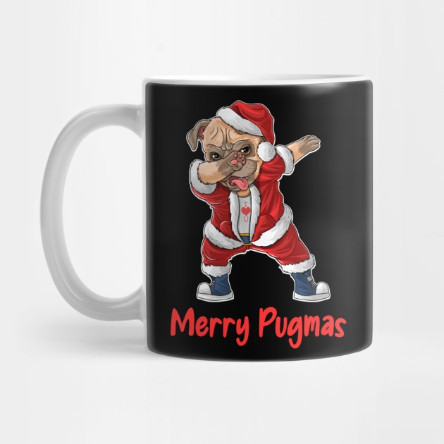 Christmas Dabbing Pug Merry Pugmas by DragonTees